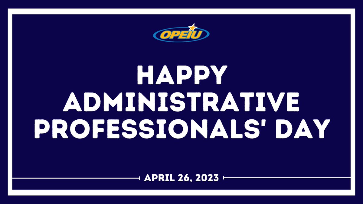 OPEIU is PROUD to represent #AdminProfessionals at credit unions, universities and colleges, nonprofits, labor unions, hospitals, and offices around the country. Happy Administrative Professionals' Day!
#AdminProfessionalsDay #UnionStrong #1u