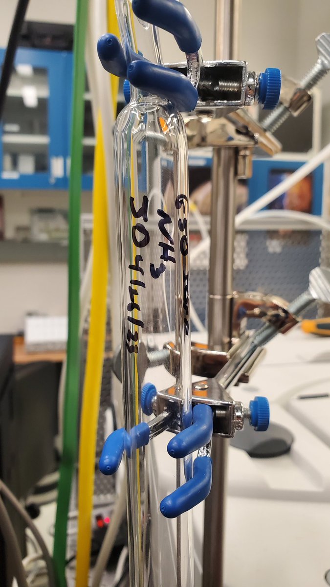 LivWithoutLimit's tweet photo. #TodayInLab I hooked up 650 Torr of ammonia to our experiment for some upcoming experiments! Ahhh I am so excited 😊 #RealTimeChem https://t.co/l5AnGYn9fQ