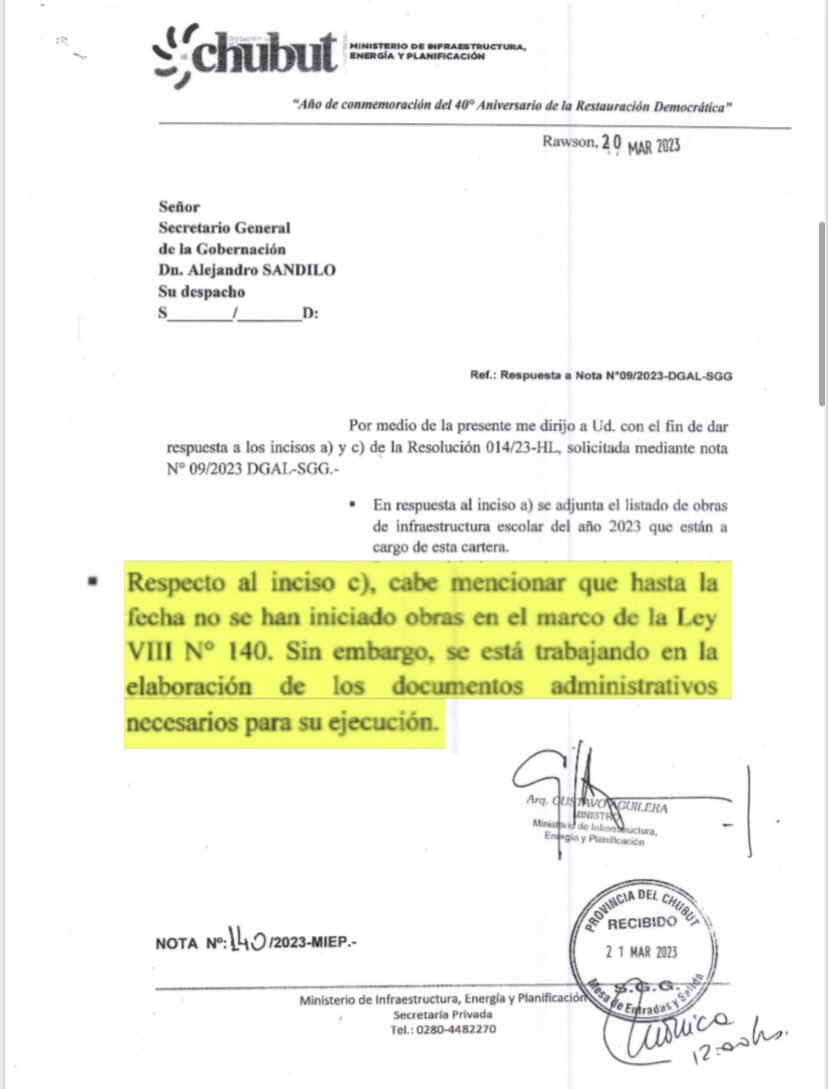 <a href="/LaCienPuntoUno/">LaCienPuntoUno</a> ¿Que es para el ministro “problemas importantes”? Porque está documentado que solo en #Trelew hay 22 escuelas con problemas de agua, gas, electricidad y calefacción. Aguilera debería explicar por qué nunca ejecutó la ley de emergencia con escuelas con “problemas importantes”.