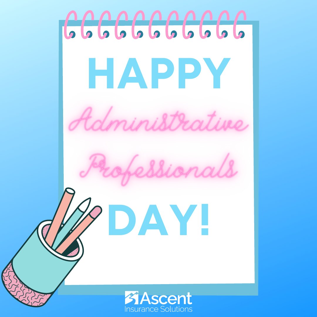 InsuranceAscent's tweet image. So many thanks to all of the amazing Administrative Professionals that keep our worlds going!  You are seen, you are appreciated, you are Rock Stars!  
Keep up your magic!

#administrativeprofessionalsday #business #entrepreneurlife #smallbusinessowner