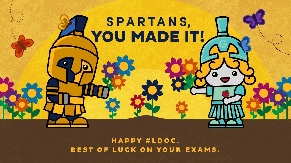 BeyondAcademics's tweet photo. It's the Last day of classes Spartans. Final exams are here and while this time of the semester can be extremely stressful to students, it's important to find ways to decompress and relax. You got this Spartans!💪💪💙💛 https://t.co/yEvAKxXerg