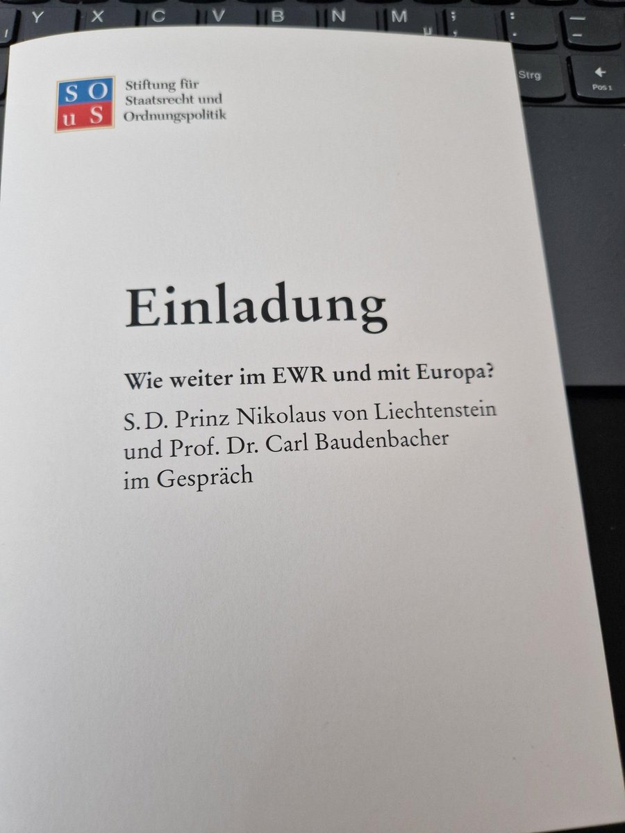 Prof. <a href="/C_Baudenbacher/">Carl Baudenbacher</a> hat am Montag einen kritischen Blick auf den #EWR präsentiert und mit S.D. Prinz Nikolaus über die Zukunft von #Liechtenstein und der Schweiz (#Rahmenabkommen) in Europa diskutiert, <a href="/eftasurv/">EFTA Surveillance Authority - ESA</a> waren auch dabei. Impulsreferat hier: sous.li/2023/04/prof-b…