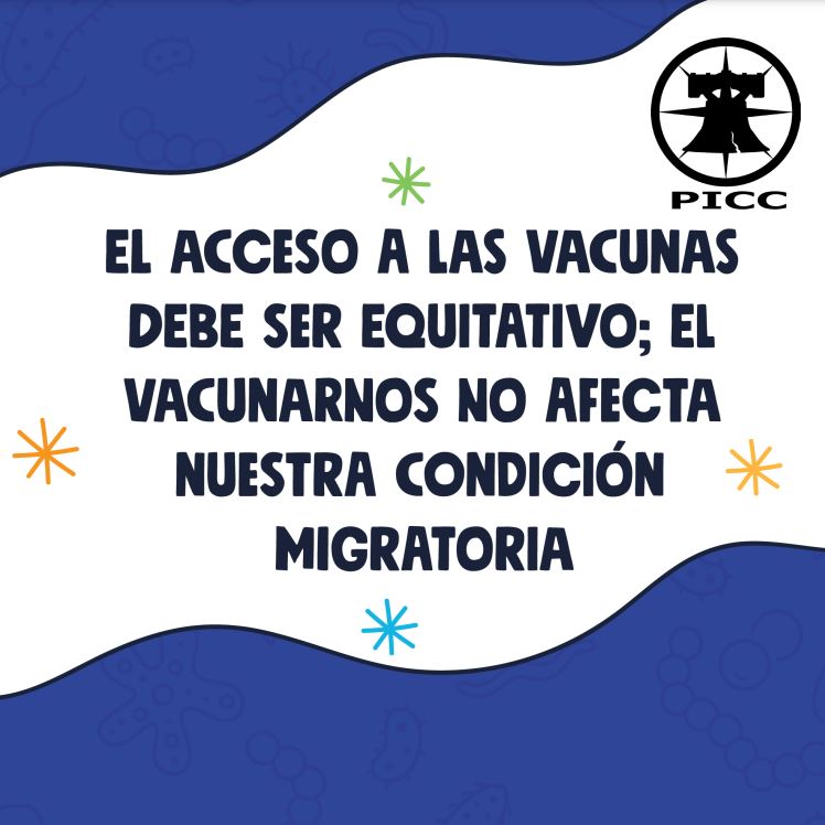 Anuncio de Servicio Público:A medida que se asegura de que sus vacunas estén actualizadas, recuerde que vacunarse no afecta su estatus migratorio.Nuestros colegas de la Coalición de Inmigración y Ciudadanía de Pensilvania están aquí para apoyarlo en la defensa de sus necesidades.