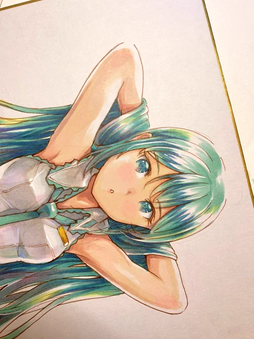 初音ミクさん×3と、レミリア&amp;フランドールをお絵描き中瞳にハイライトが入るとテンション上がる¶(⁄=˅̮=∖)⁋ 