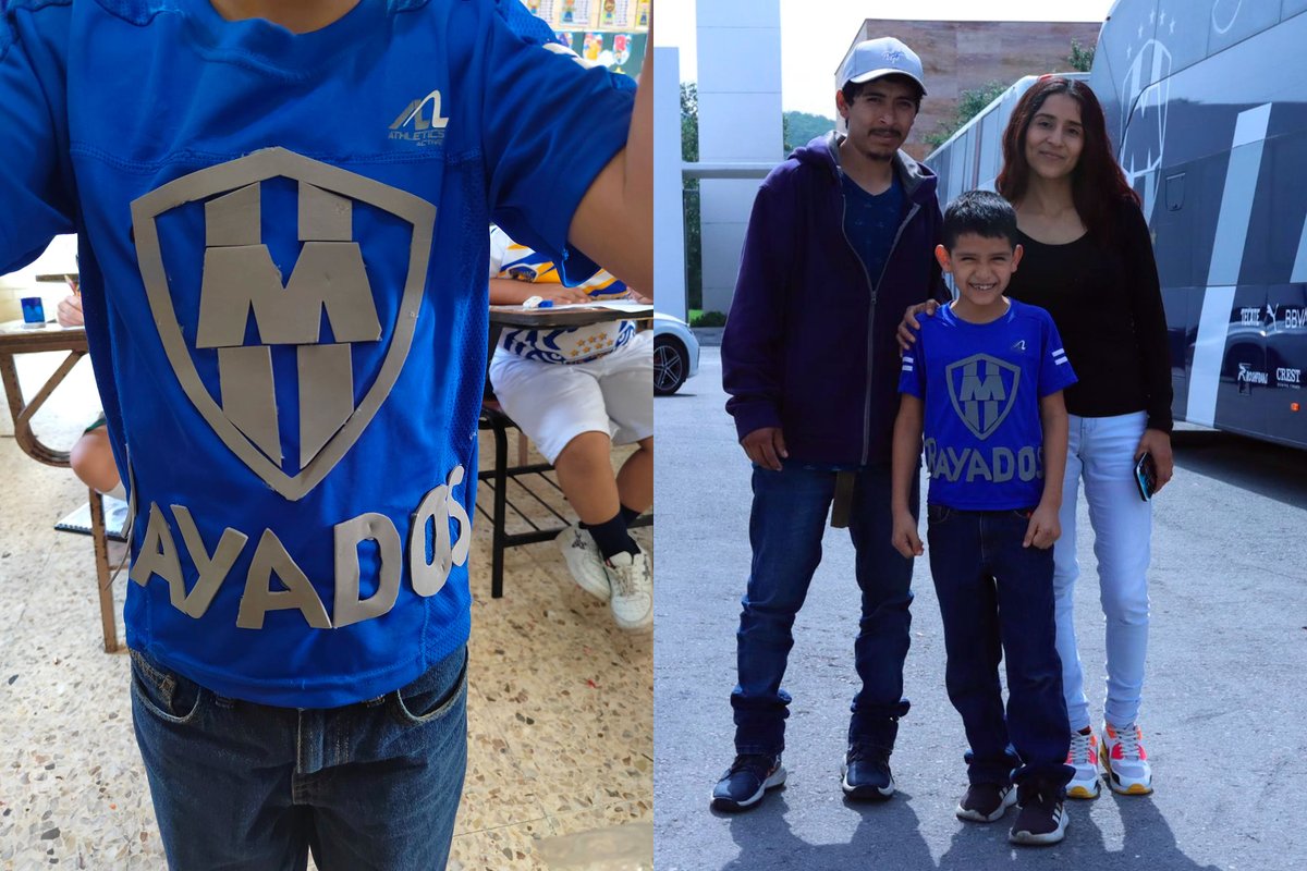 Rayados's tweet photo. ¿Reconocen esta playera? Adivinen quién nos acompaña hoy en El Barrial. 😉💙 https://t.co/Gs9ZL2rGSu