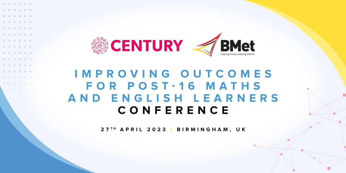 ThisIsCentury's tweet photo. Extremely excited about our *sold out* Post-16 English and maths conference hosted by @BMetC tomorrow. We look forward to seeing all the speakers, delegates and partners, follow our account and #feconference for live updates 🎇 https://t.co/Z7Z8Z07I1L