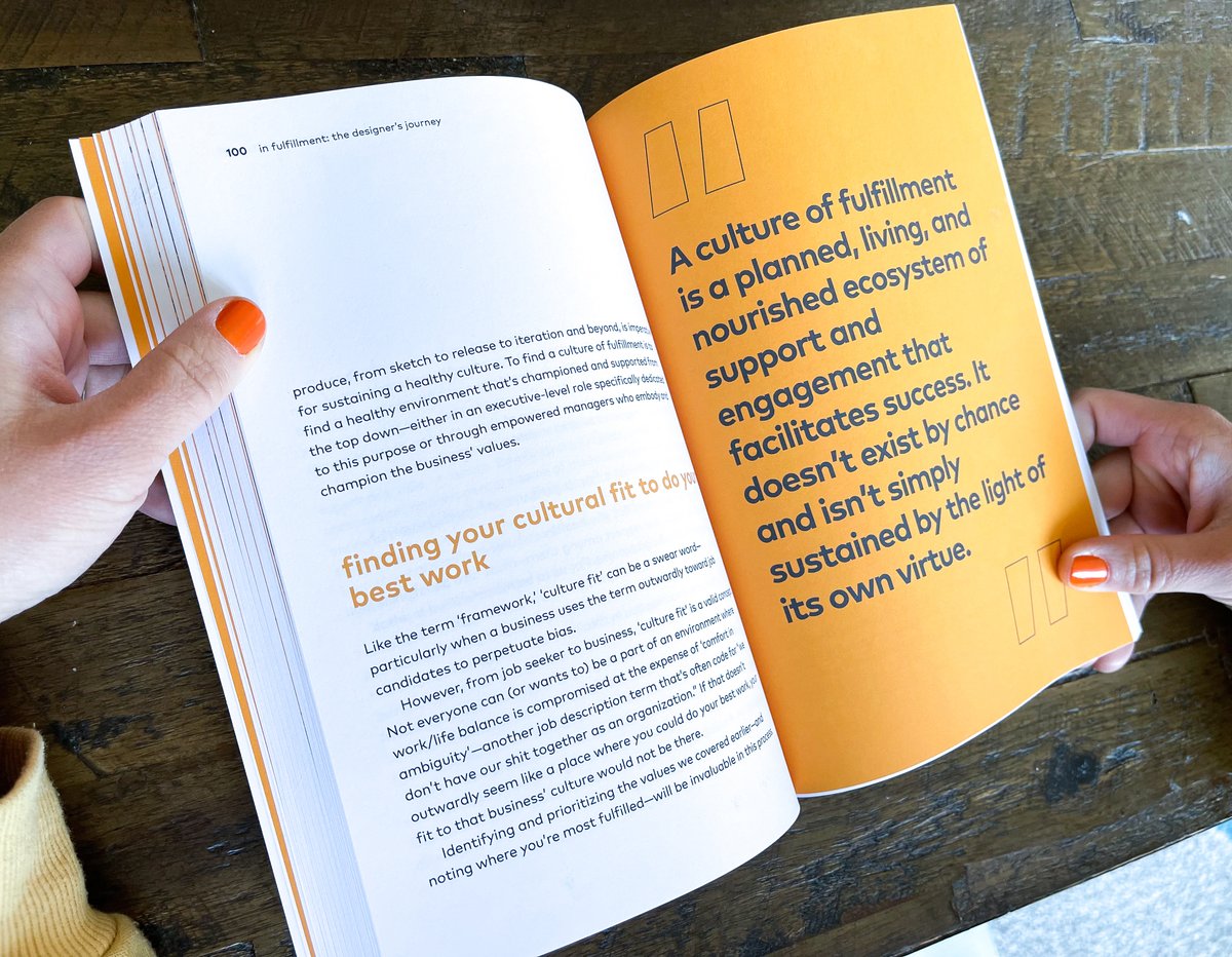 "A culture of fulfillment is a planned, living, nourished ecosystem of support &amp; engagement that facilitates success. It doesn’t exist by chance &amp; isn’t simply sustained by the light of its own virtue.

A healthy culture is designed to be that way."

- <a href="/in_fulfillment/">In Fulfillment: The Designer’s Journey</a>, June 27ᵗʰ