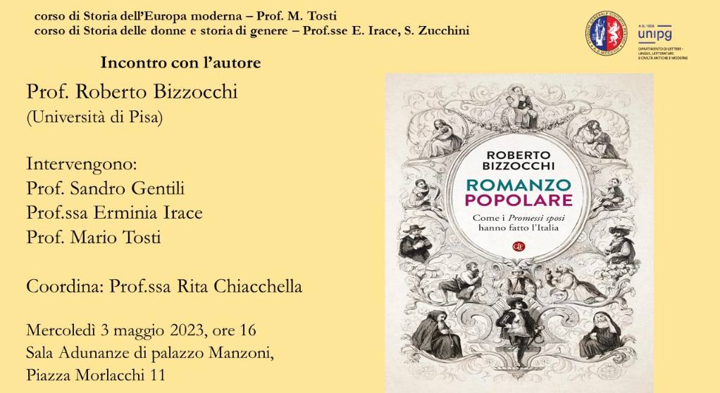 A_Manzoni_'s tweet photo. #Manzoni150 #novità 
@UniperugiaNews #Bizzocchi 
Romanzo popolare. Come i #promessisposi hanno fatto l' #Italia - incontro con l' #autore 
3 maggio palazzo #Manzoni #Perugia https://t.co/YMSJQ7LE4c