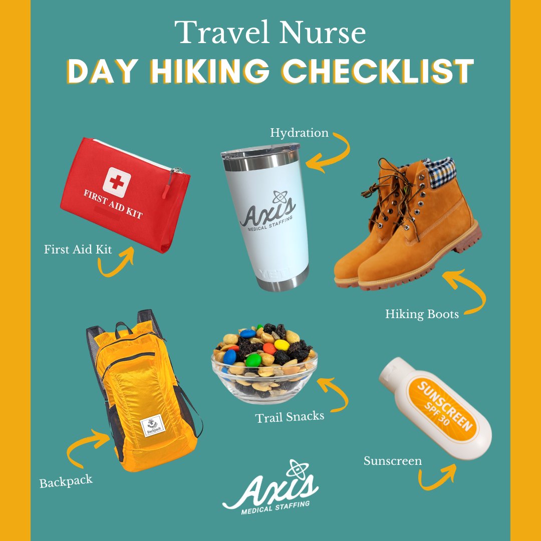 AxisMedStaffing's tweet image. 🥾🎒Calling all adventurous #travelnurses! We've got the perfect go-to guide for day #hiking! 

📲Find some of our favorite, affordable hiking items linked in our blog here: bit.ly/AxisHikingGuide 

#AxisRockStars #travelnurse #travelrn #hikingadventures