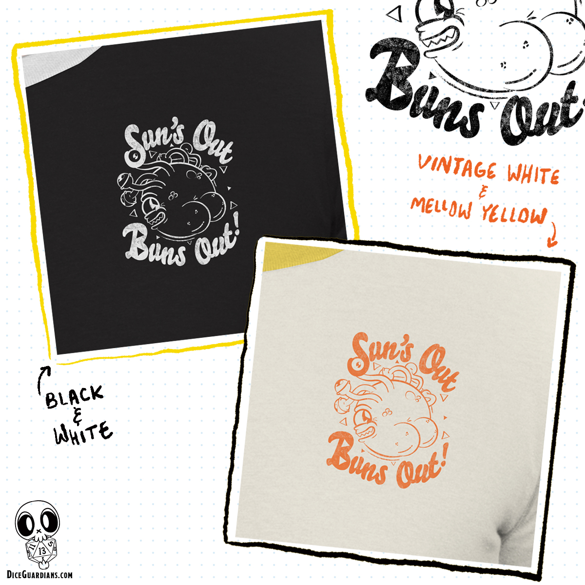 DiceGuardian's tweet photo. ๐PRE-ORDER ALERT!๐Sweet Cheeks, Babe! Look hot & stay cool in our brand new Sun's Out, Buns Out ringer tees, featuring a legally distinct eyeball monster! Reserve yours from the #Diceguardians store today! โ๐๐ถ
https://t.co/KrdgkU2Msl
#ttrpg #buttholder https://t.co/Eh7IkH2gc9