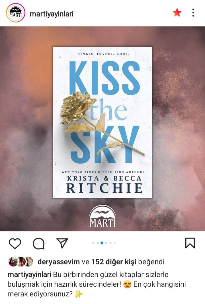 Connor ve Rose bebeklerimin kitabı Kiss the Sky edisyondaymış. 💃💃Mayısta gelir muhtemelen. Haziran'da da Daisy ve Ryke'lı Hothouse Flower gelir oh oh. 😍