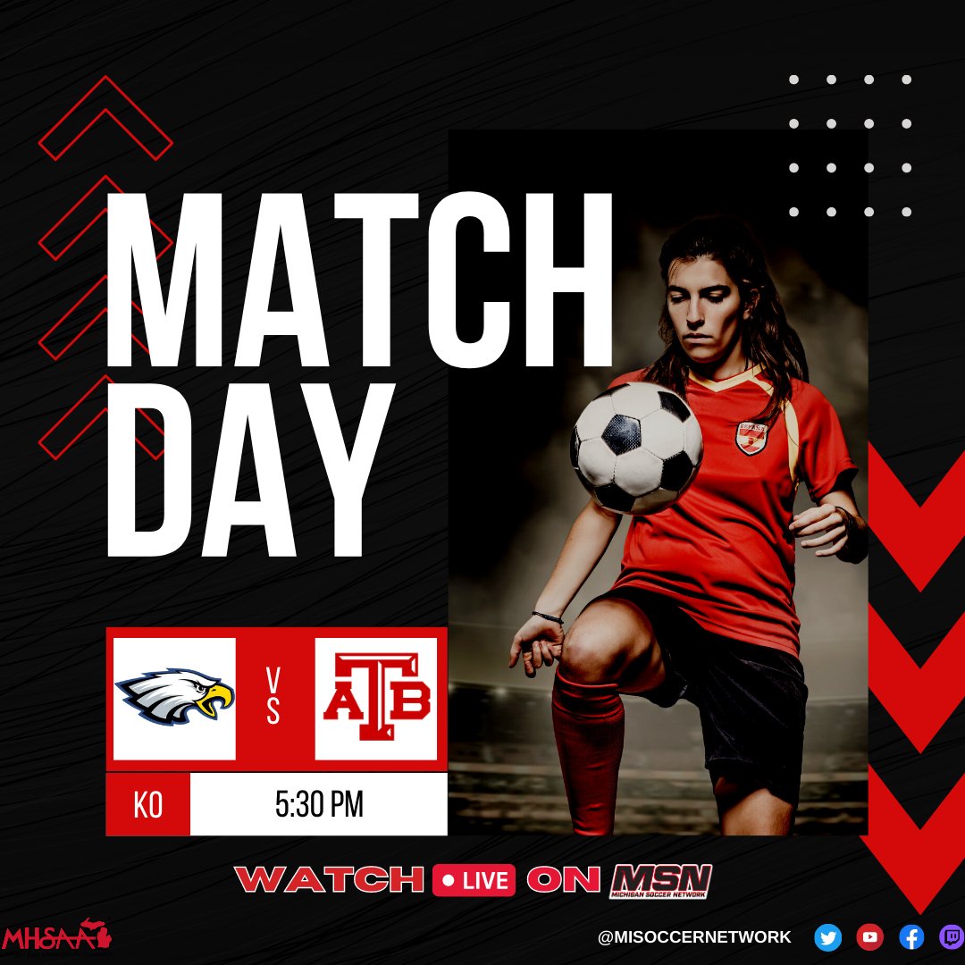 MATCH DAY

MSN travels to Utica Eisenhower as they host #10 Anchor Bay 

 Live coverage begins at 5:15 PM
<a href="/j0nathanturner/">Jonathan Turner</a> <a href="/daniellabruce_/">Daniella Bruce</a> 

Watch on Youtube, Facebook, Twitter and Twitch.  👇 👇
youtube.com/live/cEVuLDdgH…