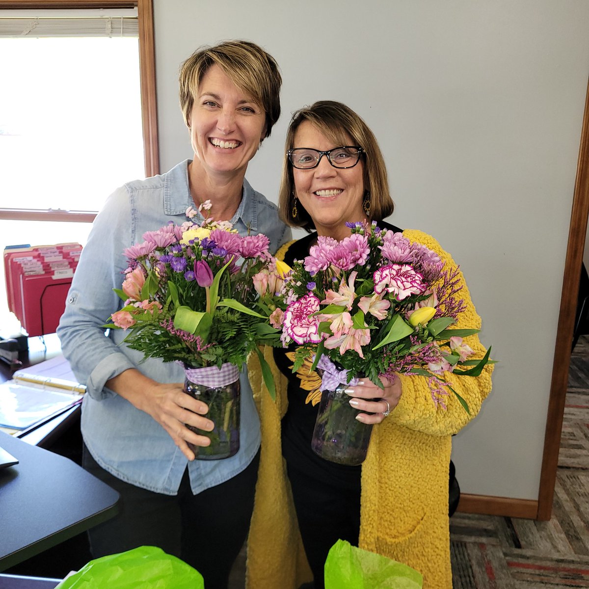 Happy Admin Professionals Day / put up with Jon Day to Elisha and Deanne. (Chris is hiding) All three are wonderful and Attica is extremely Blessed. #RedRamblers #adminprofessionalsday #ThankYou <a href="/AtticaSchools/">Attica Schools</a> <a href="/IAPSS_ORG/">IAPSS</a> <a href="/SecJennerIN/">Dr. Katie Jenner</a> <a href="/INDSRSA/">INSmall&RuralSchools</a> <a href="/INPrincipals/">IASP</a>