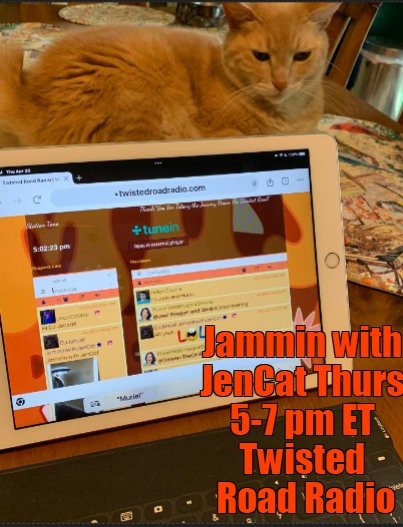 Jammin with JenCat 😽❤️🎶<a href="/TwstedRoadRadio/">Twisted Road Radio</a> #Thursday 5-7 pm ET. Join Downtown Snugs and the Great Simba for all #IndieArtists #NewMusic twistedroadradio.com
Airing:
<a href="/pmadtheband/">pMad</a>
<a href="/AmeriShaye/">Ameri Shaye Music</a>
<a href="/TizaneMusic/">Tizane</a>
<a href="/JeanCabbie/">Jean Cabbie</a>
Rat Boogie,
<a href="/DignardCatia/">Catia Dignard</a>
@sandiglowe
@boys_barry