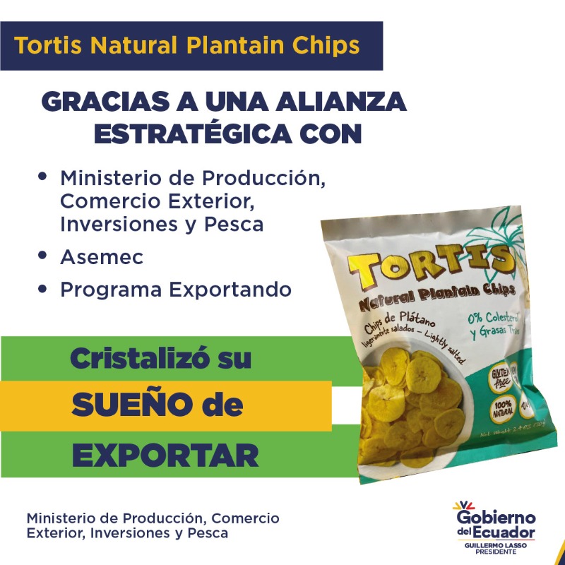 Produccion_Ecu's tweet photo. 🌎✈️🇪🇨 #MásEcuadorEnElMundo | El programa #Exportando apunta a facilitar el comercio para proyectar al Ecuador a más de 220 mercados, recibir asesoría, contar con servicio puerta a puerta, acceder a tarifas preferenciales y más. Conoce el caso de Tortis.
@ASEMEC_ECUADOR