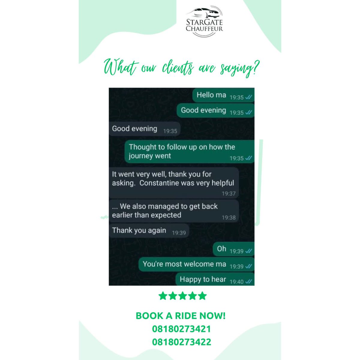 We don’t just offer a seamless service. We also ensure your satisfaction with our service. 💯 
Book a ride with us today! 
Send a DM or Call/whatsapp
08180273421
08180273422

Firstlady God is Good #finalbbb23 #stargatechauffeur #UAAPSeason85 #reviews #luxurylife #TheFlashMovie