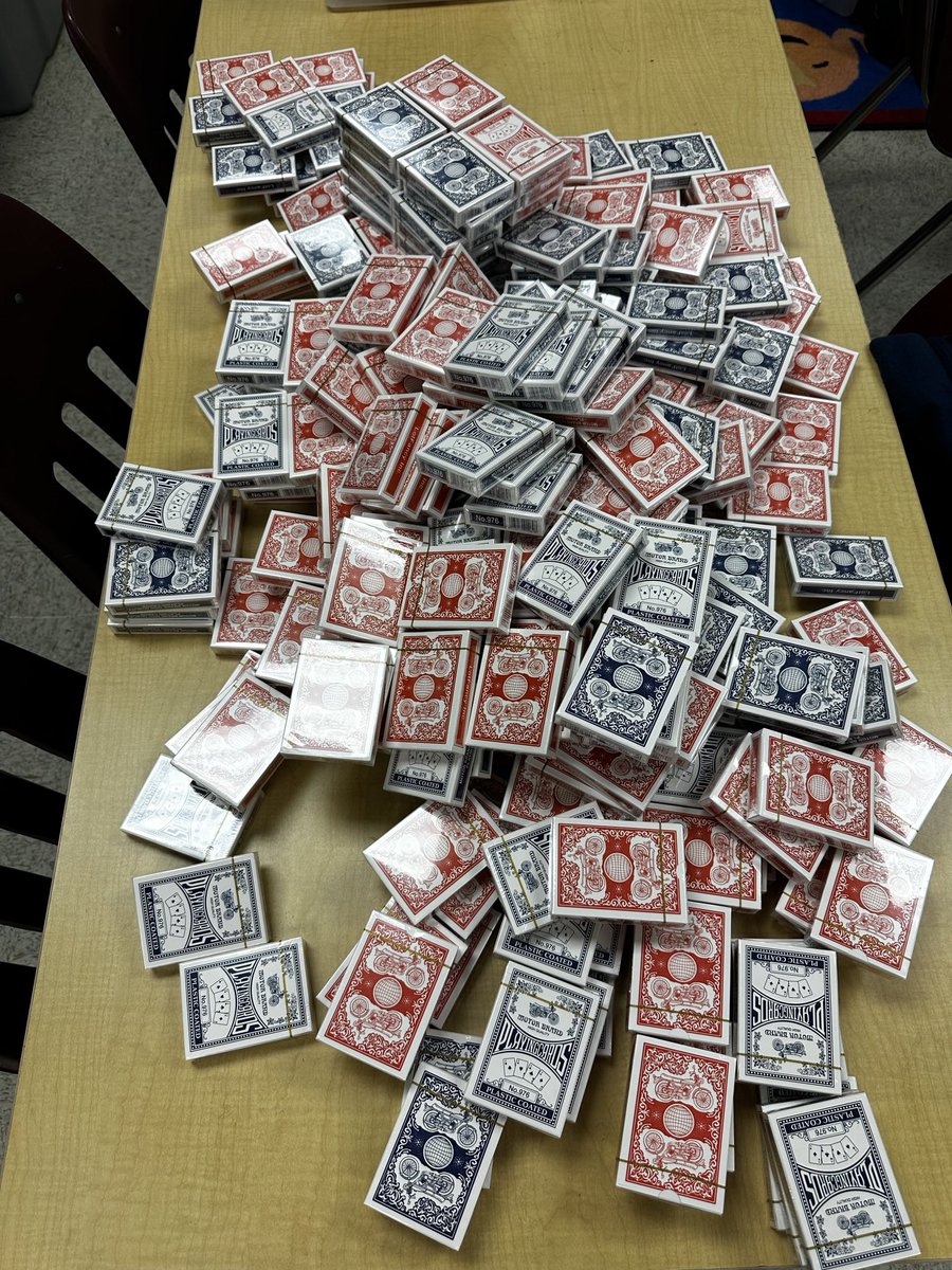Question of the day: how many cards do you see? Tomorrow you’ll see one deck coming home with your student. Please join us for Virtual Math Night from 6-7:30. Look for an email from your child’s teacher with link information! <a href="/EagleViewES/">Eagle View Elementary School</a>
