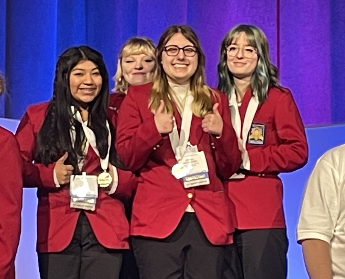 Our Broadcast News team gets first at SkillsUSA States again! Three years in a row - now on to Atlanta! Congratulations Faye, Riley, Jewell, &amp; Elyssa!
