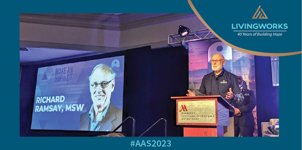 Richard Ramsey, LivingWorks co-founder, wins the Chair Award at AAS23 for exemplary lifetime achievement and commitment to the field of Suicidology. Congratulations and thank you, Richard! livingworks.net/blog #Living_Works #suicideprevention