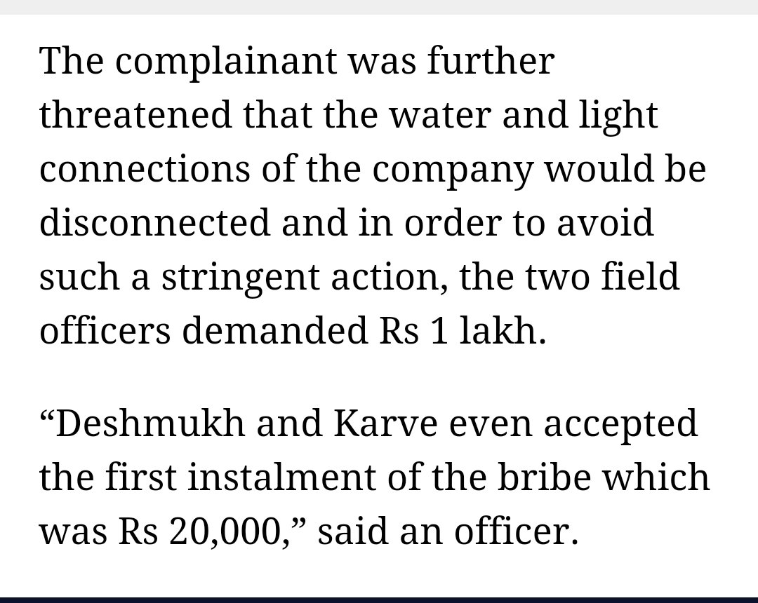 bijalcshah's tweet image. #BribeAlert #PCB

Two field officers of the Pollution Control Board caught red-handed in Andheri accepting the 2nd instalment of the bribe of Rs 80,000.

The firm did not have a wastewater treatment plant, it paints vehicles outside their premises which calls for a heavy penalty.