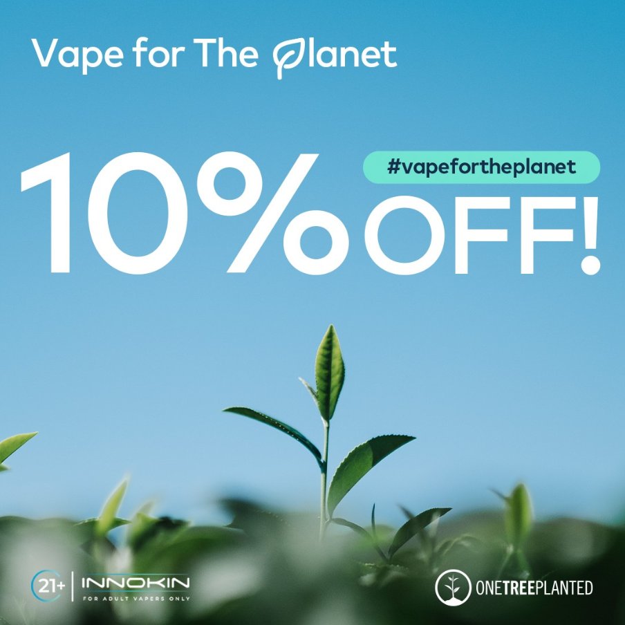 InnokinStore's tweet photo. Take 10% off environmentally sustainable vaping products at InnokinStore until May 12th! Use code "PLANET" at checkout.
18/21+ only
#Innokin #VapeforthePlanet #OneTreePlanted #Innokintechnology #Innokinstore https://t.co/ejahmBv9OZ
