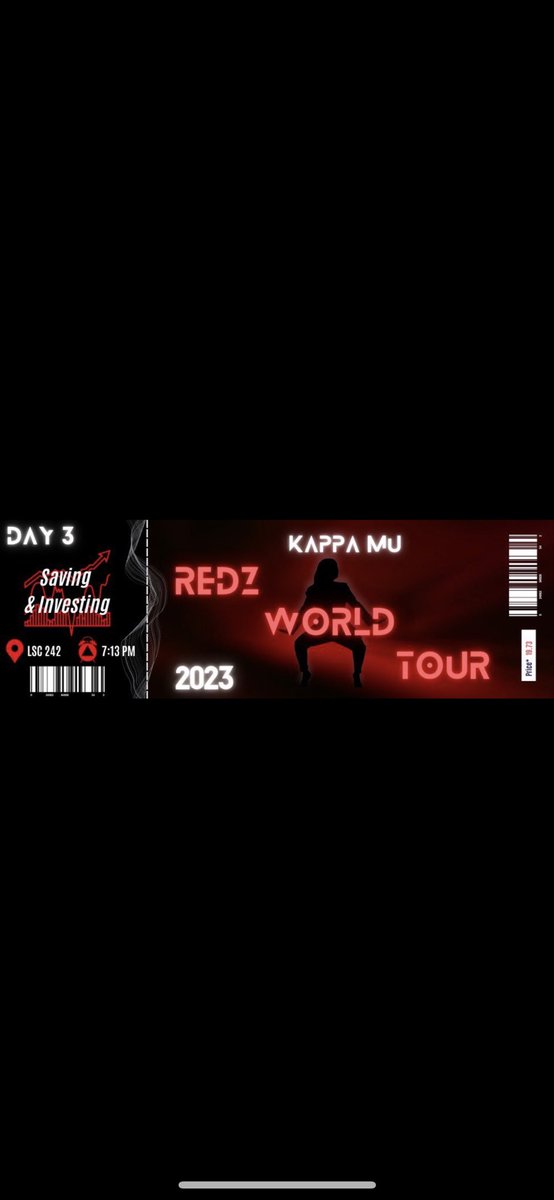 🚨REDZ World Tour Day 3 🚨
come out and learn the importance of saving and investing your money 💸