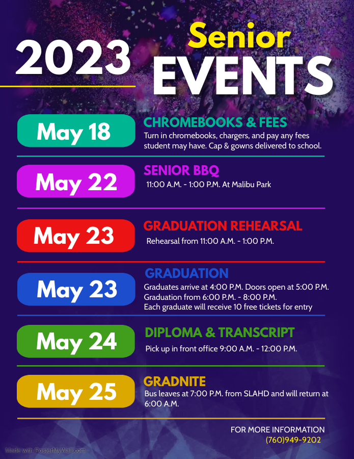 SummitLeadersh1's tweet image. Senior events happening in May. #slahd #schoolspirit #graduatingclassof2023