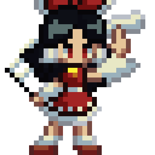 Reimu Hakurei from Touhou, I made the first image without my drawing tablet on paint couse I wasn't in my home at the time, same with the pixel art couse it didn't required a drawing tablet.
#touhou #touhouproject #reimuhakurei #aseprite #pixelart