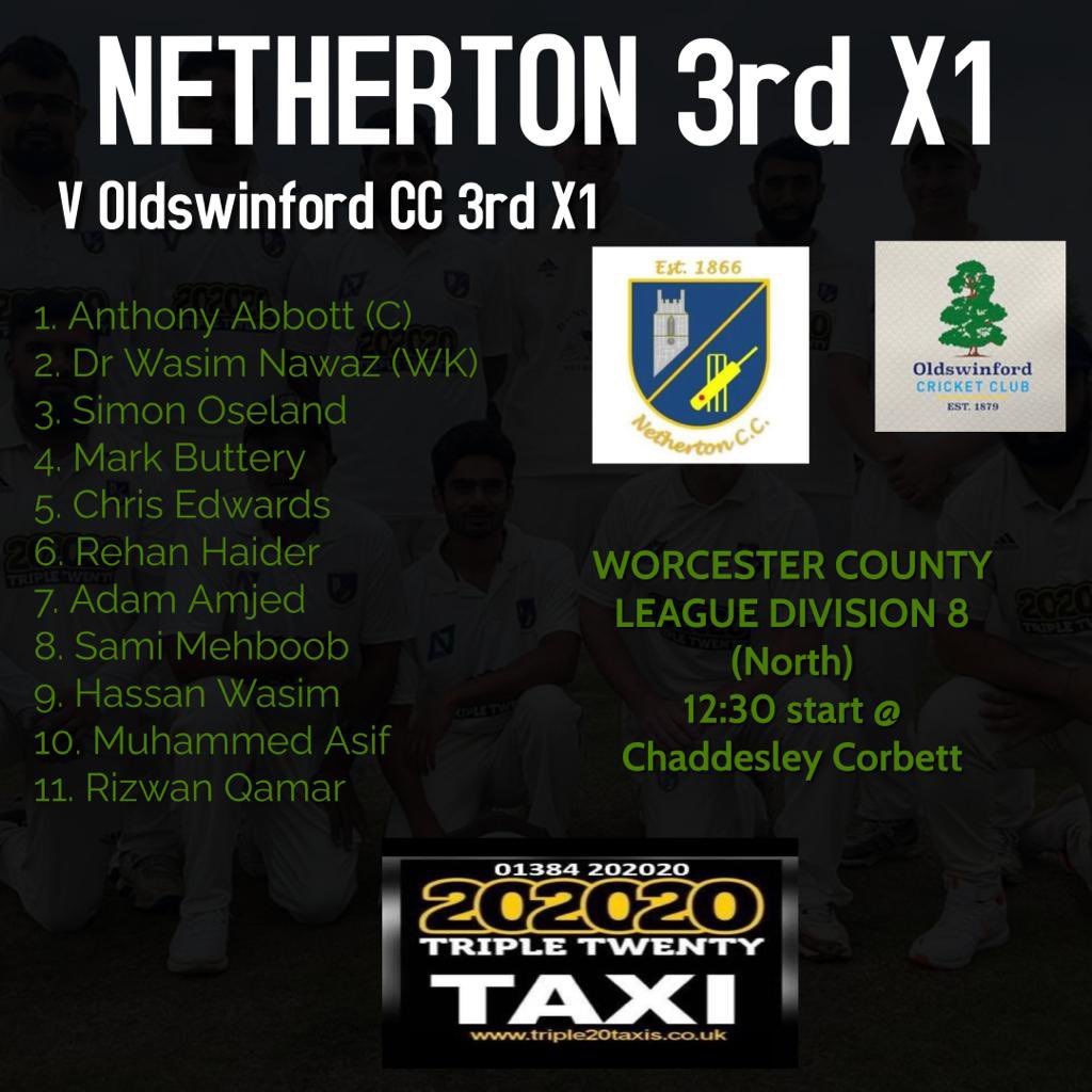 Exciting set of fixtures this weekend. Here are the 11 selected to play for our three teams.

Our First XI are home to <a href="/thebankcc/">Astwood Bank CC</a>  
our second XI travel to <a href="/BrockhamptonCC/">Brockhampton CC</a> while our thirds are at home to oldswinford cc. Good luck to all 3 teams