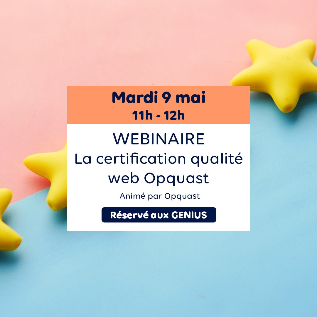 Ecole_Numerique's tweet image. - 🌎 Le 9 mai à 11h, la GEN organise un webinaire avec @opquast qui viendra présenter la certification #QualitéWeb aux apprenants. Par ici pour s&apos;inscrire : ow.ly/YkNo50NUKTj