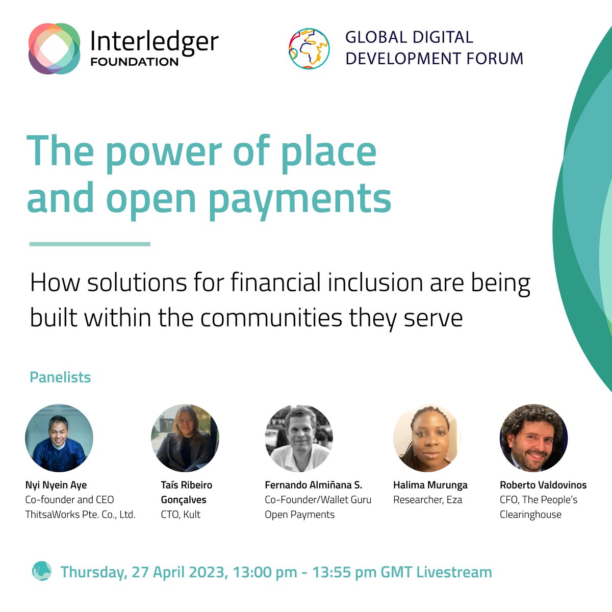 WalletGuruLLC's tweet image. Excited for tomorrows #GDDF2023 panel! We will be on from 13:00 pm - 13:55pm GMT. Register at digitaldevforum.course.tc/catalog/2023
Sponsored by: @USAID @Chemonics @IBM @Deloitte @TechChange @DAIGlobal @Google @RTI_Intl @save_children @Interledger @bixal @PalladiumImpact