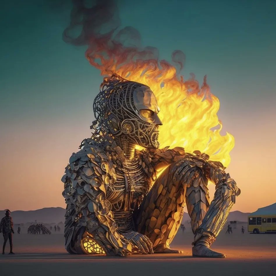 GavriloviciAlex's tweet photo. The Burning Man Festival: Unleash your inner fire
#aigeneratedart #art #ai #lensofai #burningmanfestival #burningman #festival #festivalai #artificialintelligence #aiartcommunity #generativeart #midjourneyart #midjourneyai #aitakesover https://t.co/0MVllGvQCN