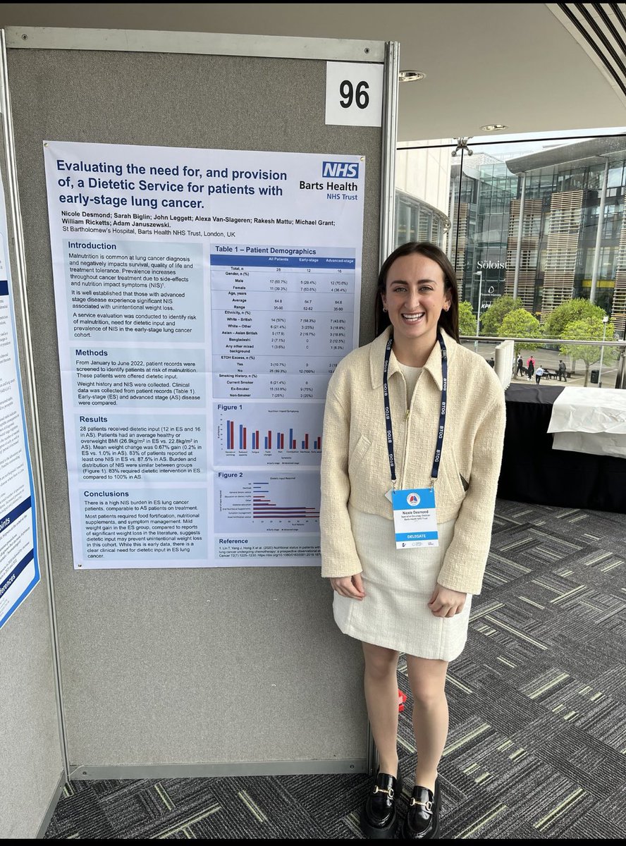 Very proud oncology lead dietitian having two of our team presenting abstracts this week 👏🏻👏🏻 <a href="/VicsMace/">Victoria Mace RD</a> at #EBMT2023 and <a href="/nicole_desmond/">Nicole Desmond RD</a> at #BTOG2023 <a href="/SBH_Dietitians/">St Bart's Dietitians</a> @BartsHospital