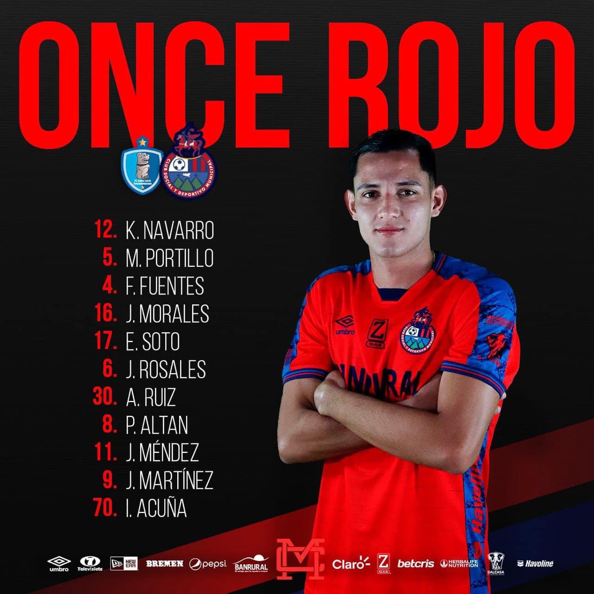 Alineaciones oficiales para el partido Santa Lucía 🆚 Municipal.

⏰ 11:00 hrs
🏟️ Santa Lucía

#clausura2023