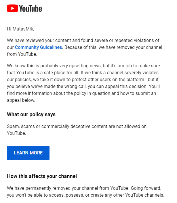Matas_05's tweet photo. @TeamYouTube I received this https://t.co/NhGzM4OTIp