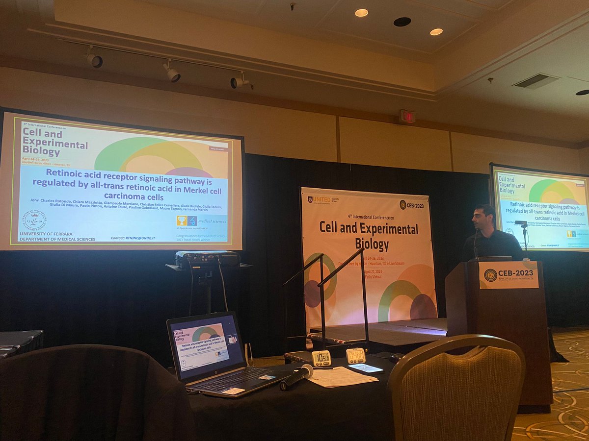 JC_Rotondo's tweet photo. Attending the 3rd International Conference on Experimental cell biology 2023, in Huston, Texas! Very interesting talks and highly qualified researchers! #molecularbiology #cancertherapy #cancerresearch https://t.co/kZi7B61LKJ