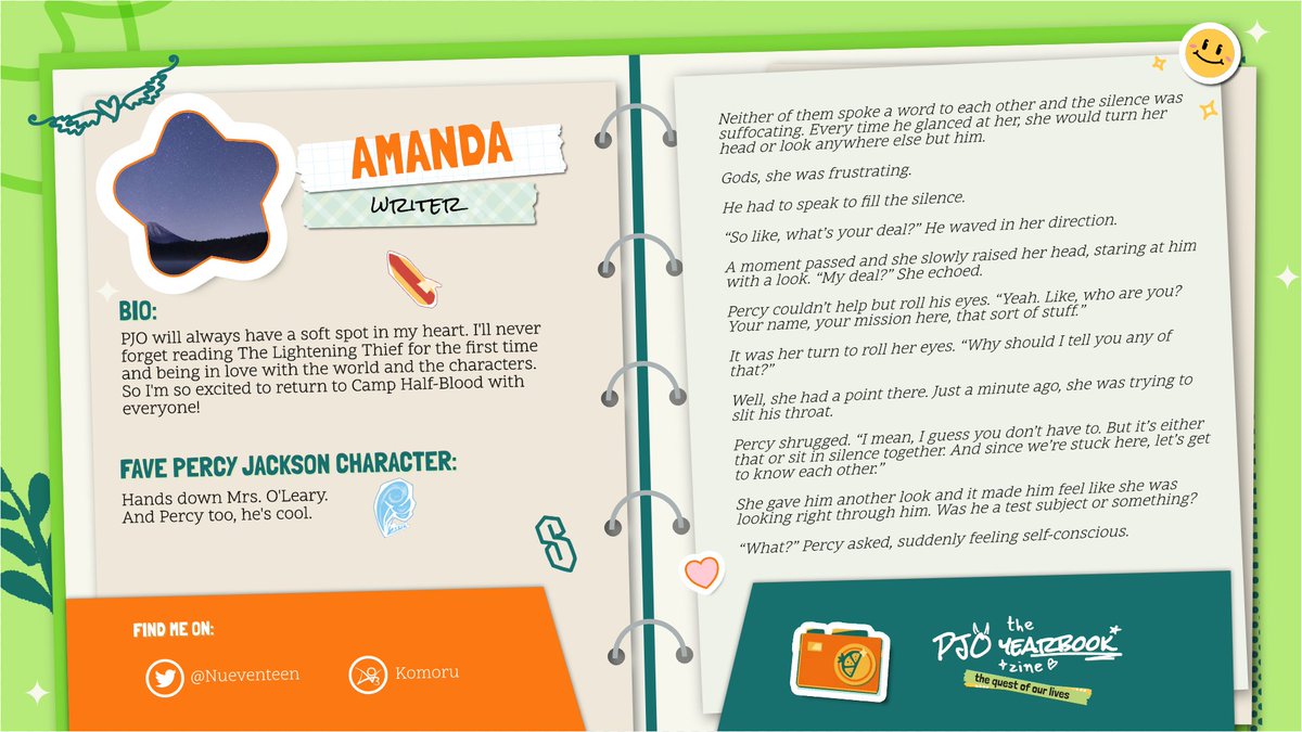 ☀️📗 Writer Spotlight 📗☀️ 

Her bark is much, MUCH better than her bite — if by bark we mean her writing: <a href="/Nueventeen/">Amanda 💫</a> could rival even Mrs. O'Leary with her big heart &amp; bigger ideas that come to life on the page!