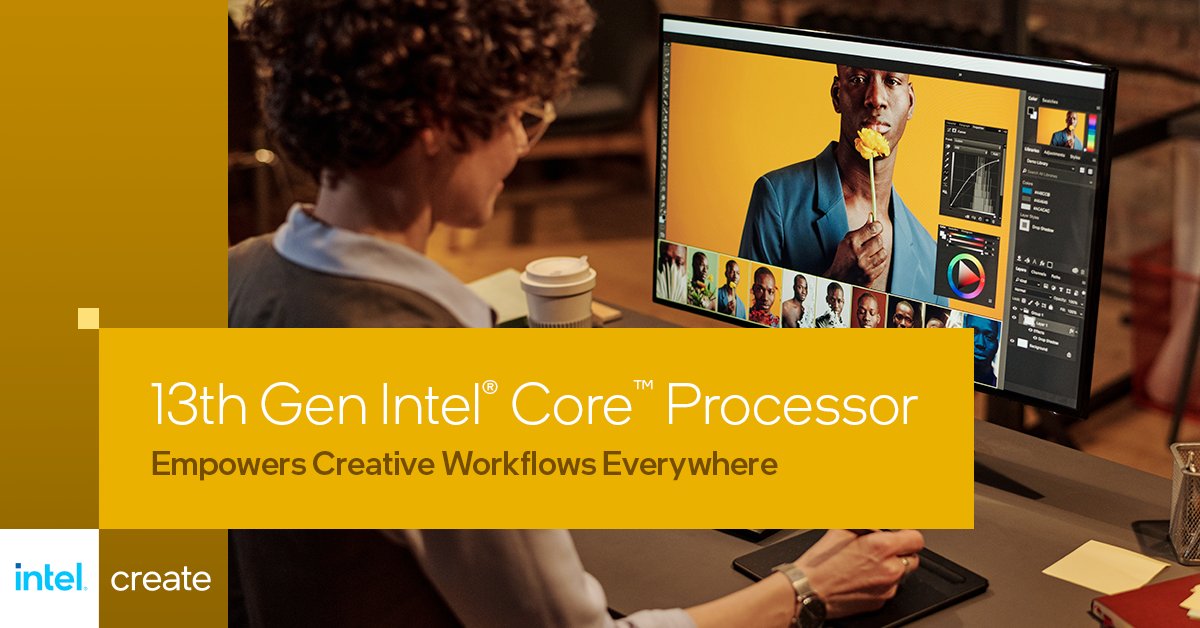 intelcreate's tweet image. Take your creative project with you anywhere using 13th Gen #IntelCore processors. Harness their powerful performance hybrid architecture to use apps simultaneously and let your creative mind flow. Watch the video to learn more about Intel Core CPUs. intel.ly/3LpoO2s