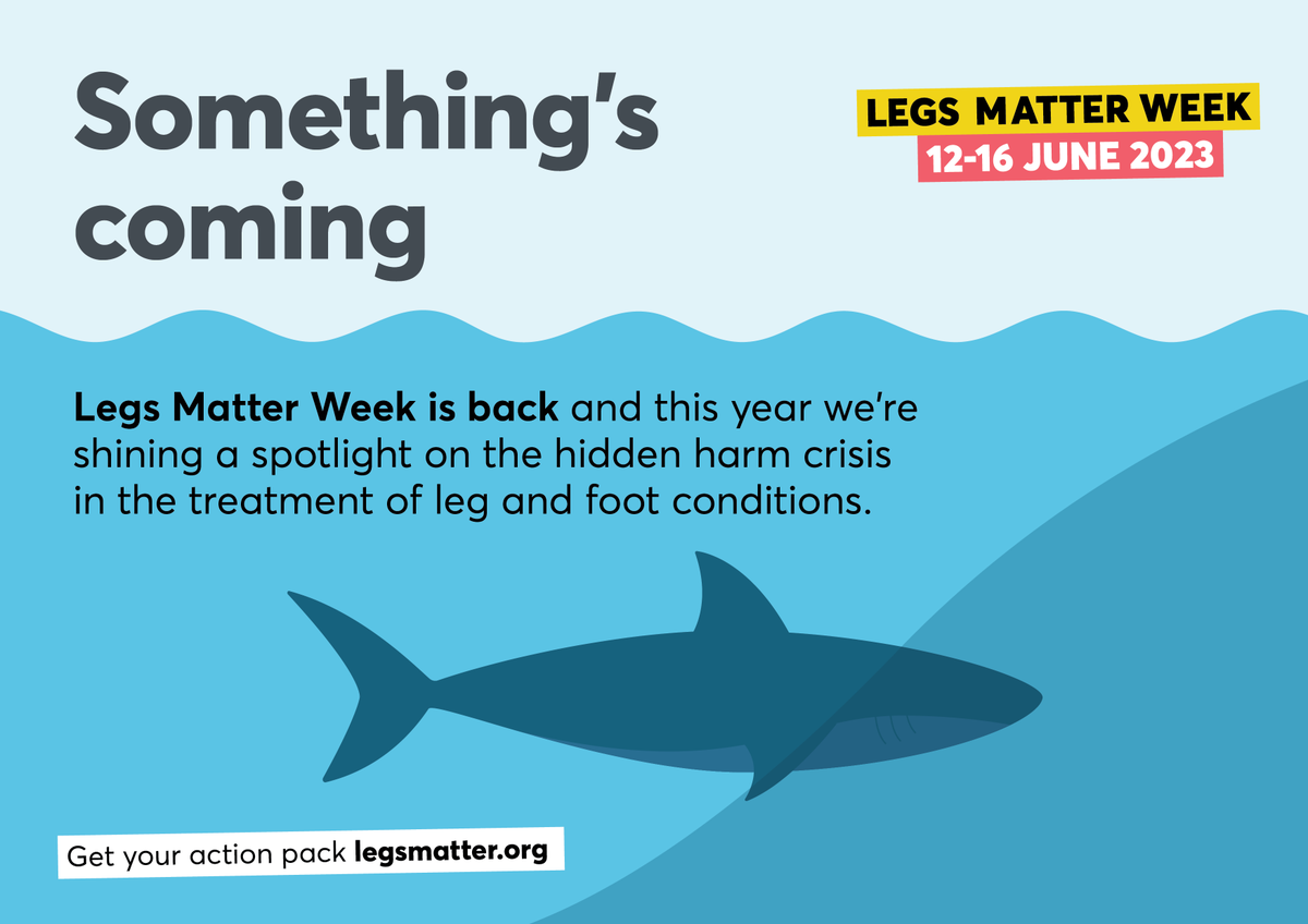 LegsMatter's tweet photo. Legs Matter Week is back and this year we’re shining a spotlight on the hidden harm crisis in the treatment of leg and foot conditions. Go to https://t.co/SWNthKCxVk to get your action pack. Legs Matter Week – 12-16 June 2023 #legsmatterweek https://t.co/WOcrygA7lB
