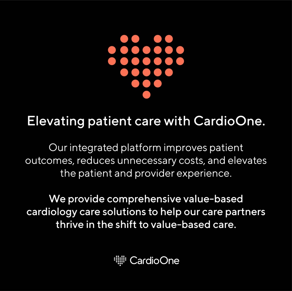 Cardio_One's tweet image. Our integrated platform delivers better outcomes, lower costs, and an elevated patient and provider experience.

Join our physician practice partners and thrive in the shift to value-based care with our comprehensive cardiology solutions.