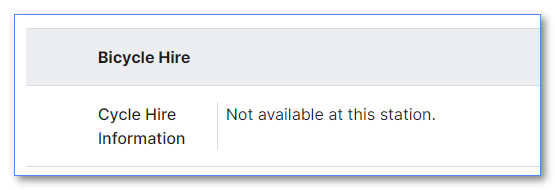 largeduck's tweet image. The @nationalrailenq live departures board says cycles can be hired at Guiseley station but their station info page says they cannot. nationalrail.co.uk/stations/gsy/
Which is it?
And can the wrong page be corrected?
#Guiseley #GSY