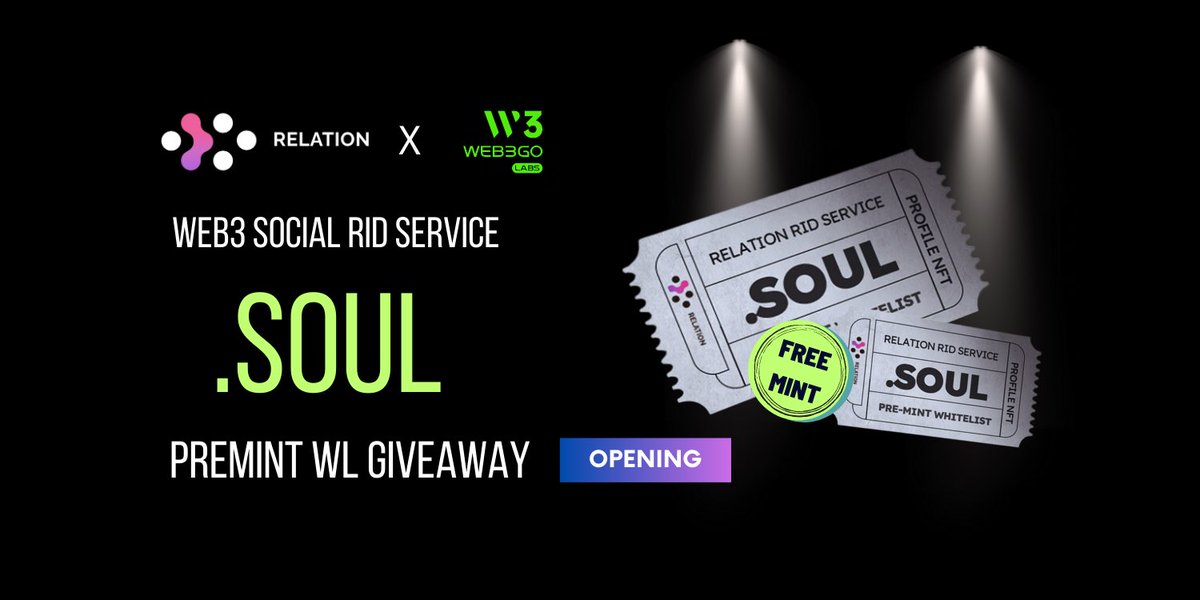 Web3Go_'s tweet image. Happy supporting  @relationlabs and @DeepOceans_IO to #GIVEAWAY 20 WL for .Soul RID spot for pre-mint.
🗓April 21 - 27th🤑

To win👇
1️⃣ Follow @relationlabs &amp;amp; @DeepOceans_IO &amp;amp; @Web3Go_ 
2️⃣ Join Discord discord.gg/Bx9A7afJxJ &amp;amp; discord.gg/aF4afZq3GC
2️⃣ RT &amp;amp; tag 3 friends

 Only…
