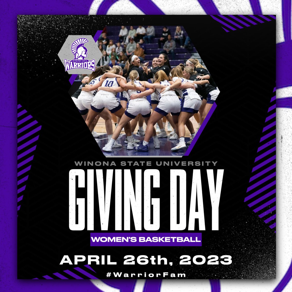 Good morning Warrior Fans!! 😈

It’s GAME DAY for GIVING! Please consider giving to WBB today during our all athletics give campaign! 🎉

All your support is greatly appreciated and help give our student-athletes the experience of a lifetime!🤩🤍 

 gameday.winona.edu/campaigns/bask…