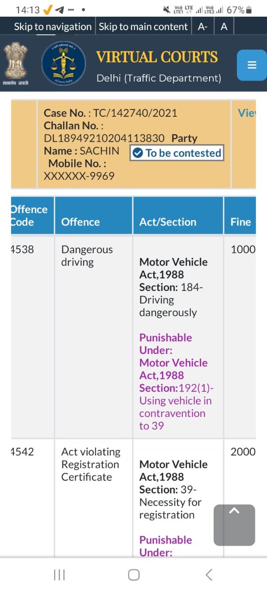 Kumarharsh1998's tweet photo. Dear @dtptraffic I am a practicing advocate in delhi, this challan no. DL18949210204113830 has been transferred by me in a regular court of rohini but traffic personal there says it is not of rohini court. Please help in which Court it is transferred. https://t.co/bHhi7TgZqW