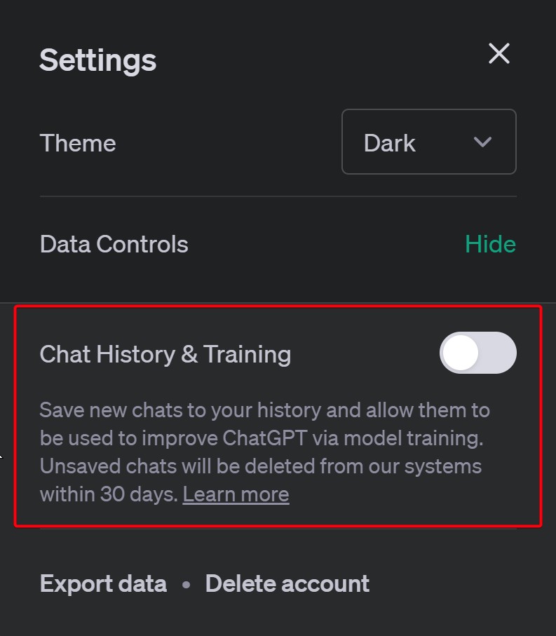 jmgress's tweet image. A new feature showed up on ChatGPT!  &quot;ChatGPT now allows disabling chat history, declining training, and exporting data&quot;

#GenerativeAI
#NeuralNetworks
#DeepLearning
#MachineLearning
#LLM
#TextGeneration
#ArtificialIntelligence
#Chatbots

arstechnica.com/information-te…