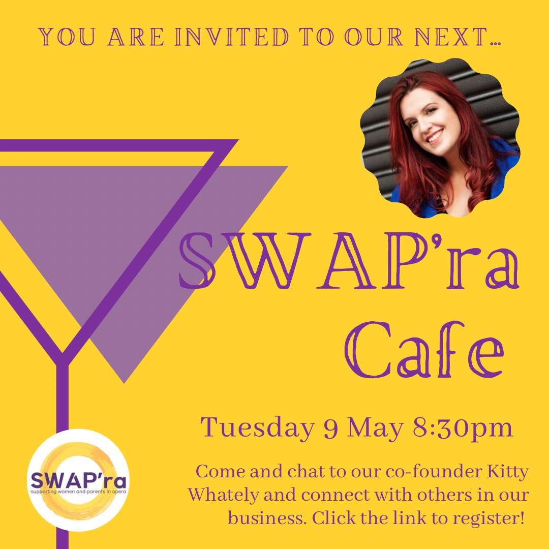 Our next SWAP’ra cafe is coming up - Discuss your experiences and connect with other parents involved in the opera industry. Don’t be shy - come along and see why so many others love these informal sessions! Click the link to sign up swap-ra.org/cafe