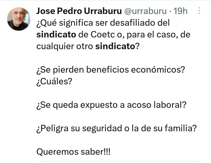 urraburu's tweet photo. Salgado calificó de “mordaza a la libertad individual” la expulsión del sindicato Ascot de los trabajadores que no adhirieron al paro del Pit-Cnt.
"Mordaza"?
Qué arriesgan los trabajadores que no paran? Su seguridad, su trabajo, su vida?
Queremos saber!!
#sindicatos #mafias https://t.co/RLnuvQoiFN