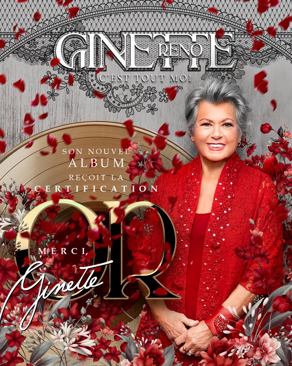 Ginette Reno (@ginetterenovip) on Twitter photo Disque d’OR en quelques jours pour oe nouvel album « C’est tout moi » !
<a href="/gsimusique/">GSI Musique</a> <a href="/ozikomusic/">oziko</a> @Royturnercom <a href="/JeanCoutu/">Jean Coutu</a> Disque d’OR en quelques jours pour oe nouvel album « C’est tout moi » !
<a href="/gsimusique/">GSI Musique</a> <a href="/ozikomusic/">oziko</a> @Royturnercom <a href="/JeanCoutu/">Jean Coutu</a>