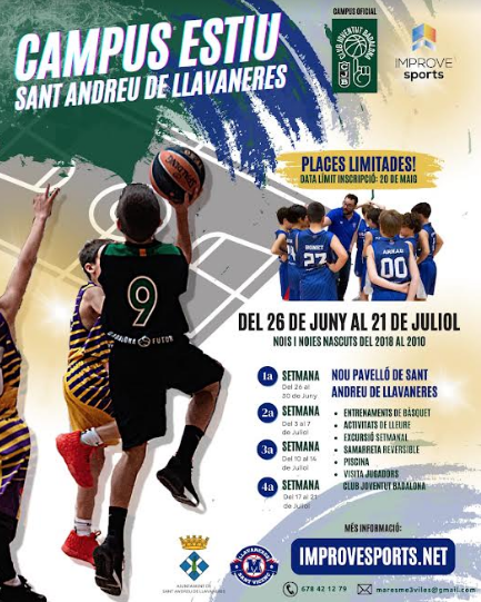 AjLlavaneres's tweet photo. #ENTITATS | ℹ️ Campus d'estiu de bàsquet, al nou Pavelló Municipal d'Esports de #Llavaneres, amb el suport oficial de @Penya1930.🏀

🔝 Si hi esteu interessats, contacteu amb el @maresme3viles! ⛹🏻‍♀️⛹️

+ Info👉 https://t.co/Sdz27wBB08 
#entitatsllavaneres #3viles #bàsquet https://t.co/JZQlYrwA0Y