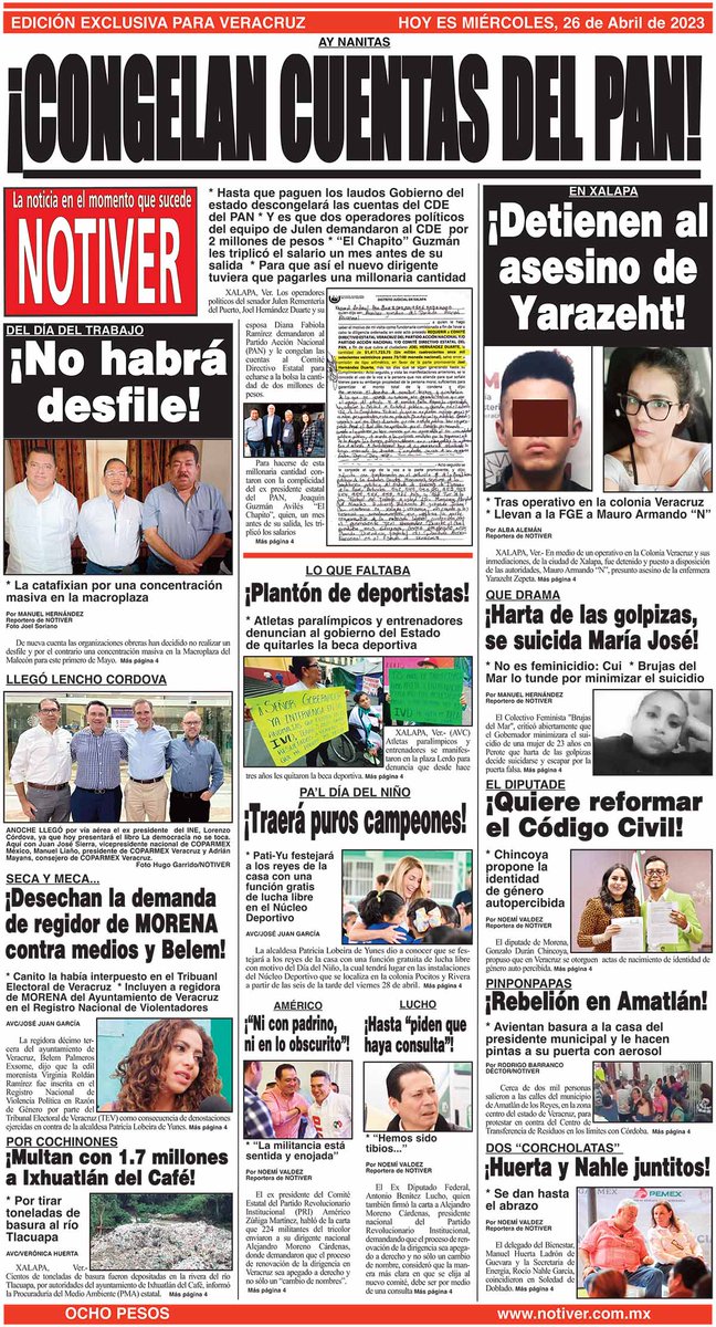 NOTIVER's tweet photo. HASTA QUE PAGUEN LOS #LAUDOS #GOBIERNO DEL #ESTADO #DESCONGELARÁ LAS #CUENTAS DEL #CDE DEL #PAN
Y ES QUE DOS #OPERADORES #POLÍTICOS DEL #EQUIPO DE #JULEN #DEMANDARON AL CDE POR 2 MILLONES DE PESOS
“EL #CHAPITO #GUZMÁN LES #TRIPLICÓ EL #SALARIO UN MES ANTES DE SU #SALIDA https://t.co/A925eF3kHk